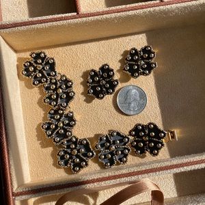 Moshell costume earrings and bracelet set vintage 40-50s costume jewelry